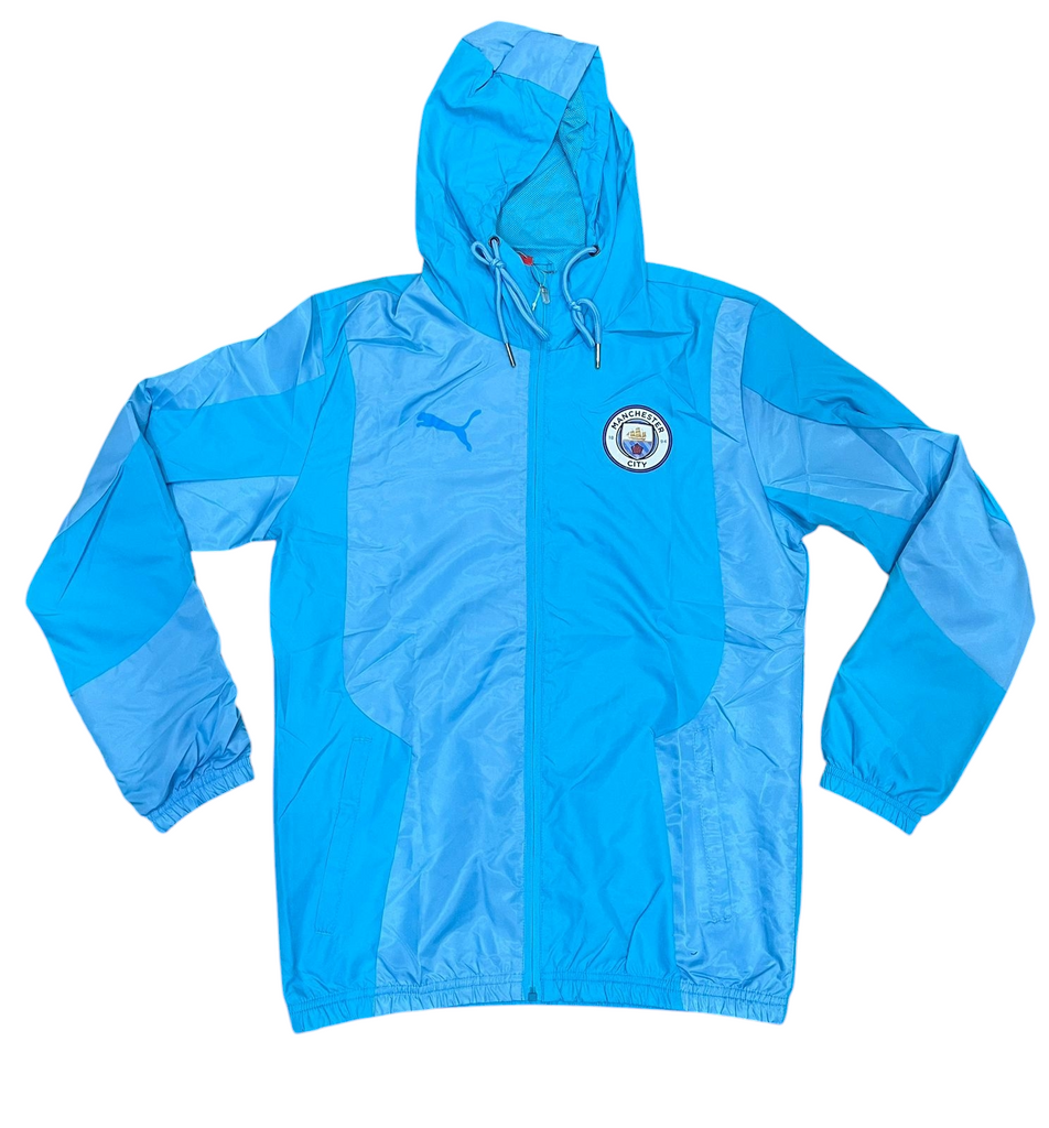 Manchester City Blue Windbreaker Jacket (With Hood) 2024/25